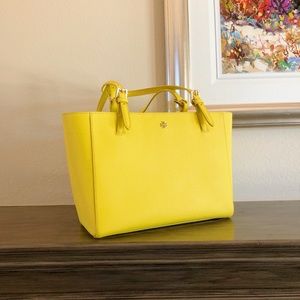 Tory Burch Cassia Yellow Emerson Buckle Tote